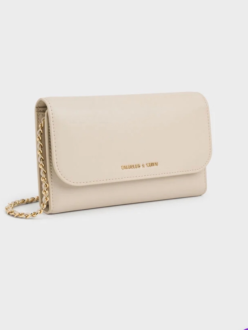 Charles & Keith Beige Octavia Front Flap Long Wallet - Ivory - Picture 2 of 7